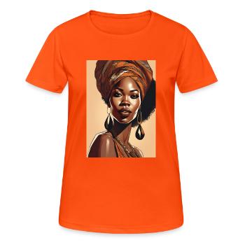 Black beautiful woman Africa - Women's Breathable T-Shirt - neon orange - Front - AI Model Female 172 dark (172cm)