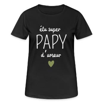 Elected super grandpa of love - Women's Breathable T-Shirt - black - Front - AI Model Female 172 light (172cm)