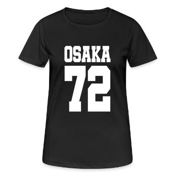 Osaka 72 - Soccer League - Japan - Tokyo - Kobe - Frauen T-Shirt atmungsaktiv - Schwarz - Vorne - AI Model Female 172 light (172cm)