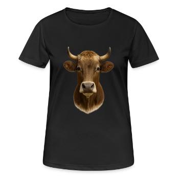 The most beautiful cow - Women's Breathable T-Shirt - black - Front - AI Model Female 172 light (172cm)