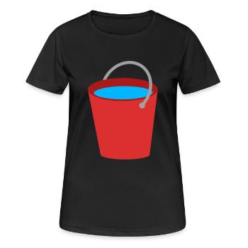 Seau rempli d’eau - T-shirt respirant Femme - noir - Devant - AI Model Female 172 light (172cm)