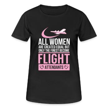 Flight attendant - flight attendant - stewardess - - Women's Breathable T-Shirt - black - Front - AI Model Female 172 light (172cm)