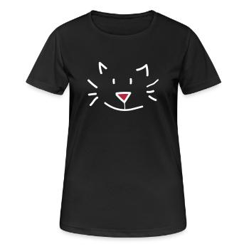 katze matze - Frauen T-Shirt atmungsaktiv - Schwarz - Vorne - AI Model Female 172 light (172cm)
