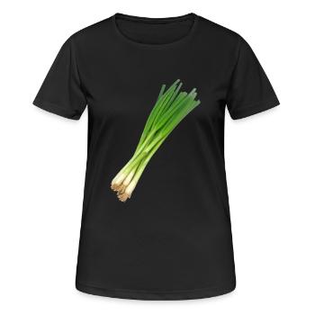 zwiebeln onion halloween gemuese vegetables39 - Frauen T-Shirt atmungsaktiv - Schwarz - Vorne - AI Model Female 172 light (172cm)