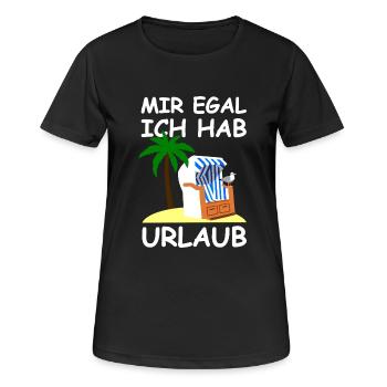 Mir egal ich hab Urlaub - Frauen T-Shirt atmungsaktiv - Schwarz - Vorne - AI Model Female 172 light (172cm)