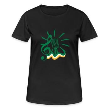 Ein Lied für Deutschland / clef 'n mic (3c) - Frauen T-Shirt atmungsaktiv - Schwarz - Vorne - AI Model Female 172 light (172cm)