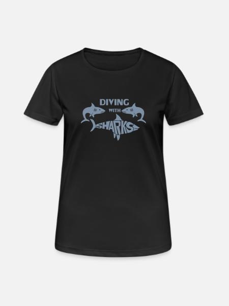 Plongée avec les requins - T-shirt respirant Femme - noir