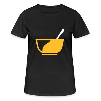 bol de céréales pour le petit déjeuner cadeau - T-shirt respirant Femme - noir - Devant - AI Model Female 172 light (172cm)