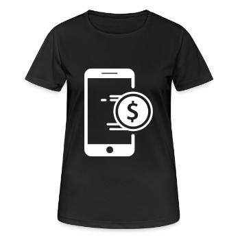 Gagnez de l'argent avec votre smartphone - T-shirt respirant Femme - noir - Devant - AI Model Female 172 light (172cm)