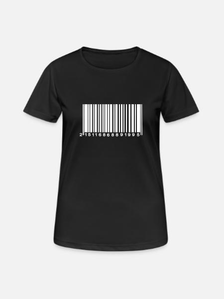 Barcode verschlüsselt - Frauen T-Shirt atmungsaktiv - Schwarz