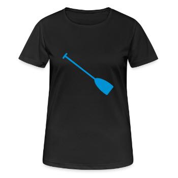 Paddeln - Frauen T-Shirt atmungsaktiv - Schwarz - Vorne - AI Model Female 172 light (172cm)