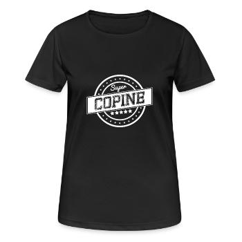 Super copine - T-shirt respirant Femme - noir - Devant - AI Model Female 172 light (172cm)