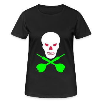 Schädel und überkreuzte Dartpfeile - Frauen T-Shirt atmungsaktiv - Schwarz - Vorne - AI Model Female 172 light (172cm)