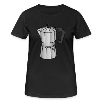 Cafetiere expresso - T-shirt respirant Femme - noir - Devant - AI Model Female 172 light (172cm)
