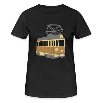 Turku Straßenbahn - Frauen T-Shirt atmungsaktiv - Schwarz - Vorne - AI Model Female 172 light (172cm)