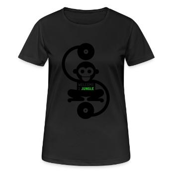 affe_jungle_2f - Frauen T-Shirt atmungsaktiv - Schwarz - Vorne - AI Model Female 172 light (172cm)