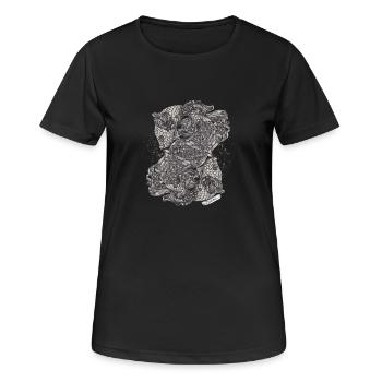 Fische Sternzeichen - Frauen T-Shirt atmungsaktiv - Schwarz - Vorne - AI Model Female 172 light (172cm)