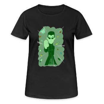 STOP - T-shirt respirant Femme - noir - Devant - AI Model Female 172 light (172cm)