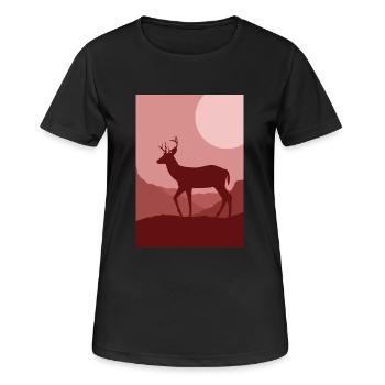 deerprint - T-shirt respirant Femme - noir - Devant - AI Model Female 172 light (172cm)