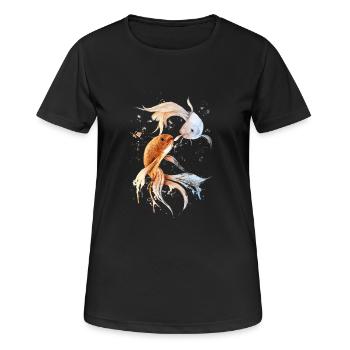 Sternzeichen Fische - Frauen T-Shirt atmungsaktiv - Schwarz - Vorne - AI Model Female 172 light (172cm)