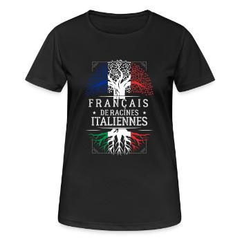 Racines Italiennes - T-shirt respirant Femme - noir - Devant - AI Model Female 172 light (172cm)