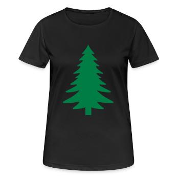 Fichte, Tanne, Wald - Frauen T-Shirt atmungsaktiv - Schwarz - Vorne - AI Model Female 172 light (172cm)
