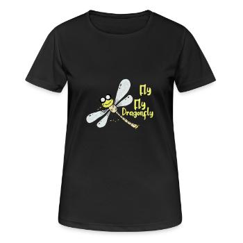Libellule Libelle Dragonfly Geschenk Geschenkidee - Frauen T-Shirt atmungsaktiv - Schwarz - Vorne - AI Model Female 172 light (172cm)