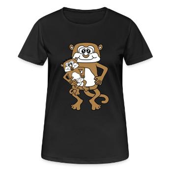 windel schnuller papa aeffchen baby affe suess nie - Frauen T-Shirt atmungsaktiv - Schwarz - Vorne - AI Model Female 172 light (172cm)