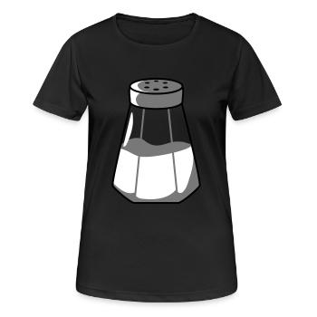 Salz Spender Design - Frauen T-Shirt atmungsaktiv - Schwarz - Vorne - AI Model Female 172 light (172cm)