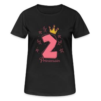 2. Geburtstag Geschenk Prinzessin - Frauen T-Shirt atmungsaktiv - Schwarz - Vorne - AI Model Female 172 light (172cm)