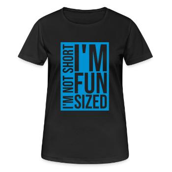 Not short fun sized - Frauen T-Shirt atmungsaktiv - Schwarz - Vorne - AI Model Female 172 light (172cm)