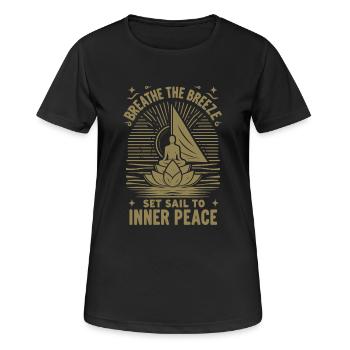 Segeln Yoga The Breeze Inner Peace - Frauen T-Shirt atmungsaktiv - Schwarz - Vorne - AI Model Female 172 light (172cm)
