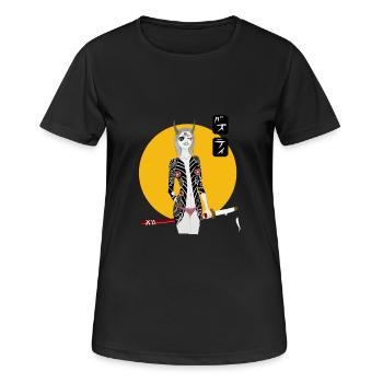 Oni Samurai - Frauen T-Shirt atmungsaktiv - Schwarz - Vorne - AI Model Female 172 light (172cm)