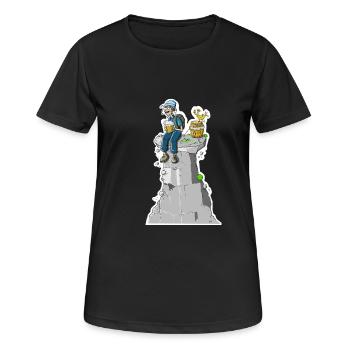Gipfel Bier - Frauen T-Shirt atmungsaktiv - Schwarz - Vorne - AI Model Female 172 light (172cm)