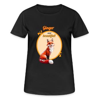Dieser schöne und rote Fuchs - Frauen T-Shirt atmungsaktiv - Schwarz - Vorne - AI Model Female 172 light (172cm)