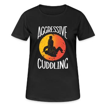 Jiu Jitsu Selbstverteidigung - Frauen T-Shirt atmungsaktiv - Schwarz - Vorne - AI Model Female 172 light (172cm)