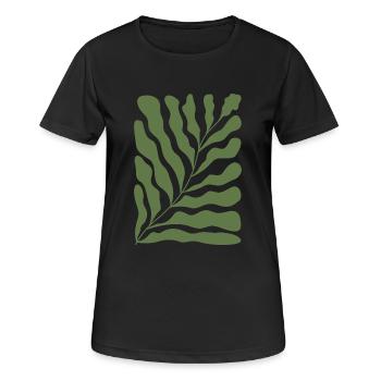 Abstrait Floral - T-shirt respirant Femme - noir - Devant - AI Model Female 172 light (172cm)