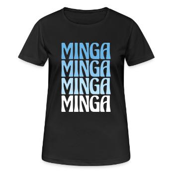 Minga Munich Dialect Gift - Women's Breathable T-Shirt - black - Front - AI Model Female 172 light (172cm)