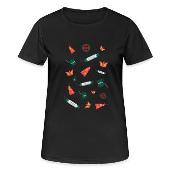 Feuerwerk Sortiment - Frauen T-Shirt atmungsaktiv - Schwarz - Vorne - AI Model Female 172 light (172cm)