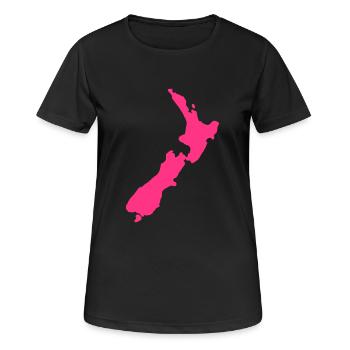 Neuseeland - Frauen T-Shirt atmungsaktiv - Schwarz - Vorne - AI Model Female 172 light (172cm)