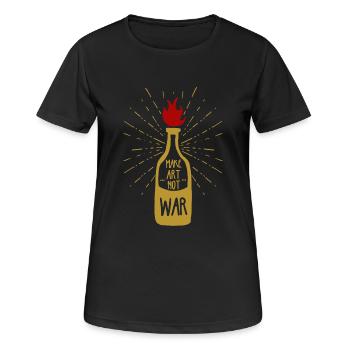 Make art not war - Women's Breathable T-Shirt - black - Front - AI Model Female 172 light (172cm)