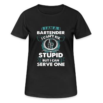 Je suis une chemise de barman - T-shirt respirant Femme - noir - Devant - AI Model Female 172 light (172cm)