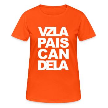VENEZUELA PAYS CANDELA - T-shirt respirant Femme - orange néon - Devant - AI Model Female 172 dark (172cm)