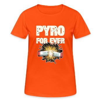 Pétard Pyro For Ever - T-shirt respirant Femme - orange néon - Devant - AI Model Female 172 dark (172cm)