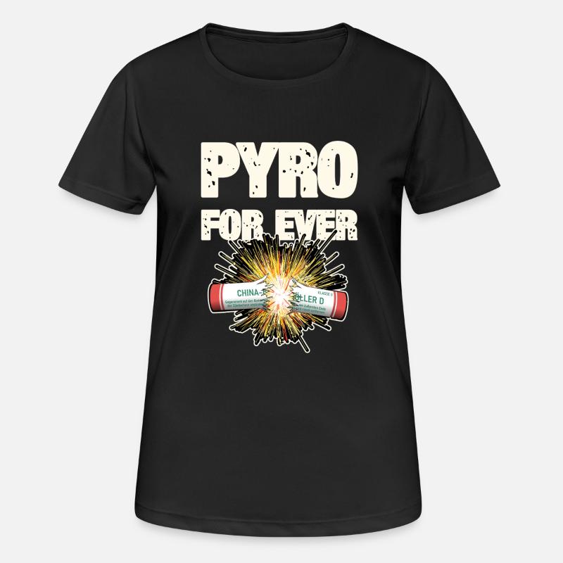 Pyro For Ever Firecracker - Frauen T-Shirt atmungsaktiv - Schwarz