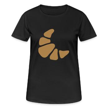 Croissant petit déjeuner petit déjeuner - T-shirt respirant Femme - noir - Devant - AI Model Female 172 light (172cm)