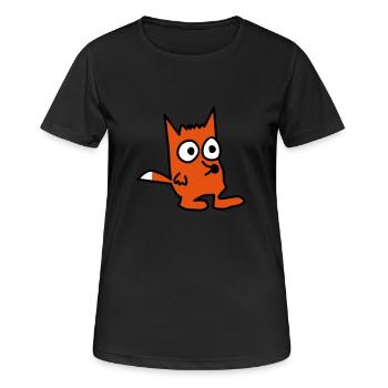 Fuchs - Frauen T-Shirt atmungsaktiv - Schwarz - Vorne - AI Model Female 172 light (172cm)