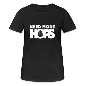 Need more hops - Frauen T-Shirt atmungsaktiv - Schwarz - Vorne - AI Model Female 172 light (172cm)