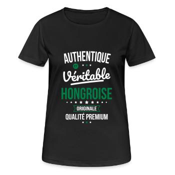 Authentique et véritable Hongroise - Originale - T-shirt respirant Femme - noir - Devant - AI Model Female 172 light (172cm)