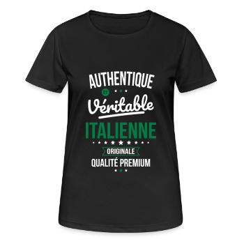 Authentique et véritable Italienne - Originale - T-shirt respirant Femme - noir - Devant - AI Model Female 172 light (172cm)